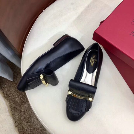2019 Valentino Fringe Moccasin in Black Leather [190115] - $126.03 ...