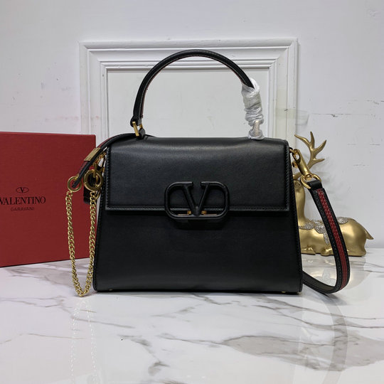 2020 Valentino Small Vsling Handbag in Black Smooth Calfskin Leather ...