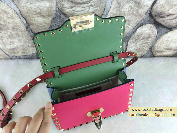 Valentino Green Flap Rockstud Crossbody Bag