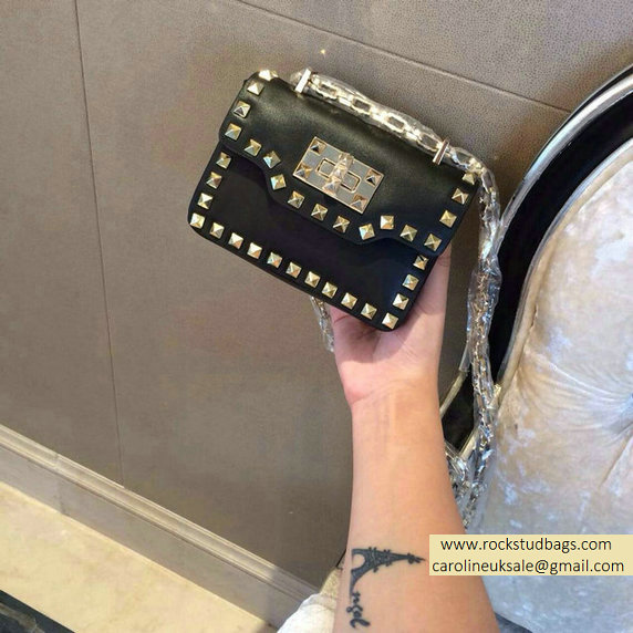 Valentino Rockstud chain shoulder bag Black