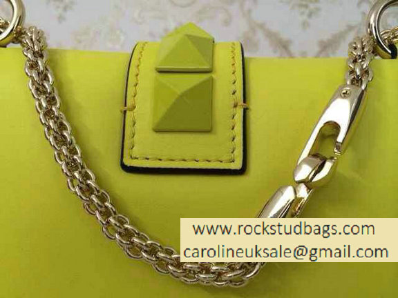 Valentino Psychedelic Rockstud Lock Small Shoulder Bag Yellow/White