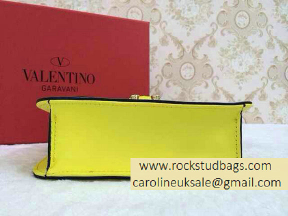 Valentino Psychedelic Rockstud Lock Small Shoulder Bag Yellow/White