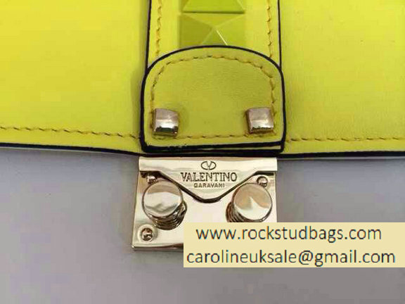 Valentino Psychedelic Rockstud Lock Small Shoulder Bag Yellow/White