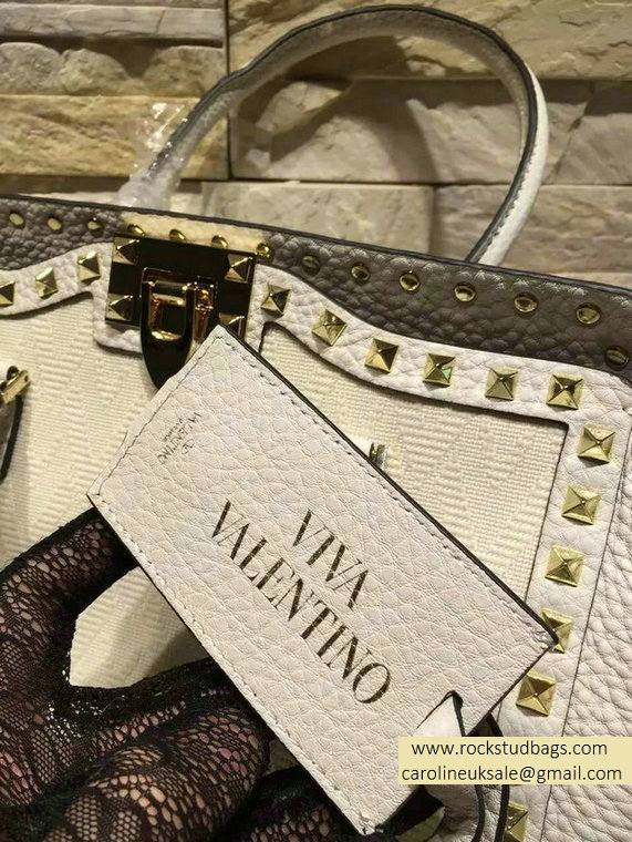 Valentino Fabric Double Handle Bag White 2015