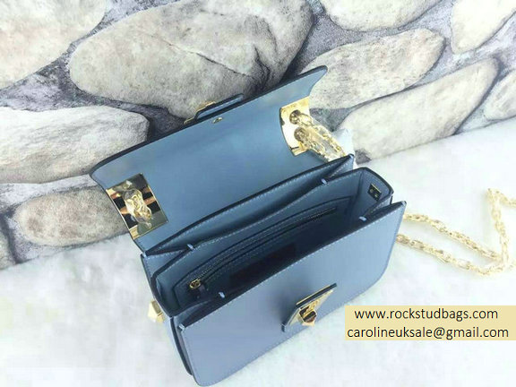 Valentino Chain Shoulder Bag in Blue Calfskin 2015