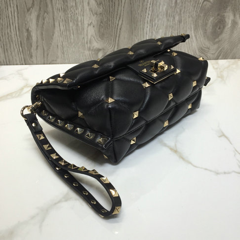 2018 Fall/Winter Valentino Candystud Clutch Bag in Black Quilted ...