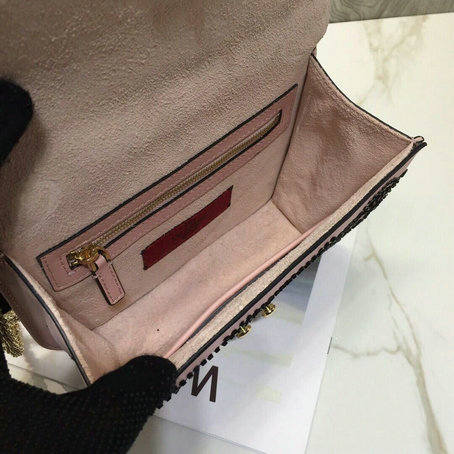 2019 Valentino Rockstud Lock Crystal Embellished Chain Bag [DD1100B ...