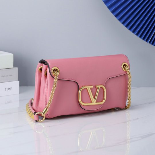 2022 Valentino Stud Sign Nappa Shoulder Bag in Pink [2033H] - $299.78 ...