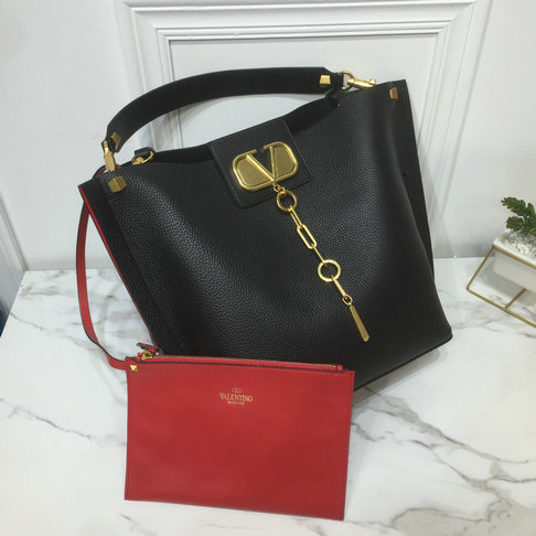 2019 Valentino Vlogo Escape Hobo Bag in Black Leather [0008A] - $283.88 ...