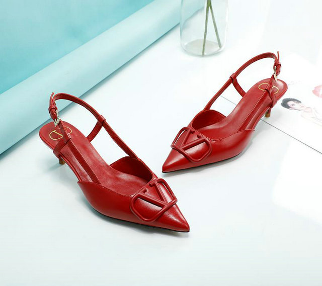 2020 Valentino VLogo Signature Slingback Pump in Red Calfskin Leather ...