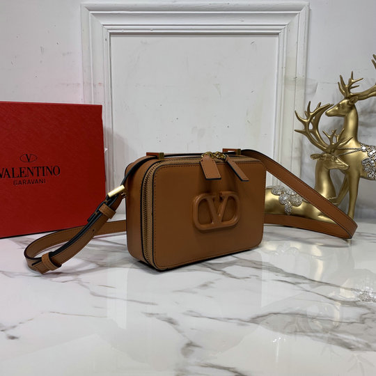 2020 Valentino VSLING Smooth Calfskin Crossbody Bag in Brown Leather ...