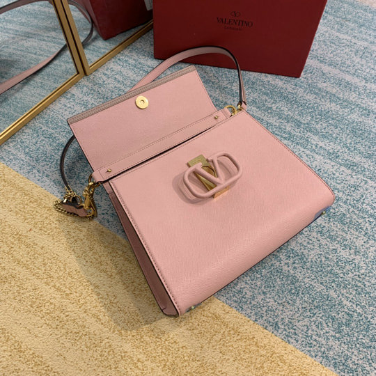 2020 Valentino Small Vsling Handbag in Pink Grainy Calfskin Leather ...