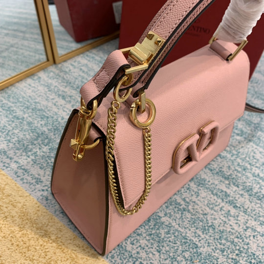 2020 Valentino Small Vsling Handbag in Pink Grainy Calfskin Leather ...