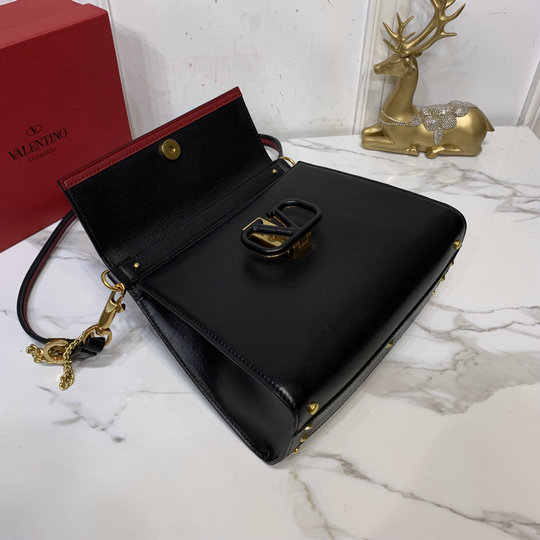 2020 Valentino Small Vsling Handbag in Black Smooth Calfskin Leather ...
