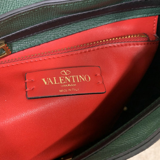 2020 Valentino VSLING Hobo Bag in Dark Green Grainy Calfskin Leather ...